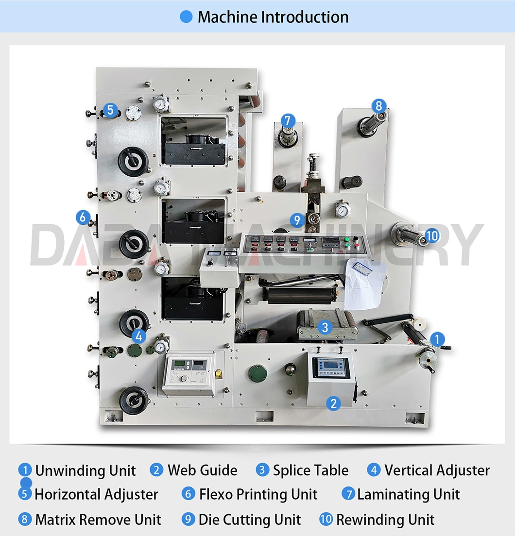 Dbry Series Flexo Printing Machine for Label Paper and Film Printing