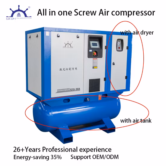2023 Hot Ofac 22kw 30HP 8bar IP55 Compresor de aire de tornillo sin aceite de transmisión directa para uso industrial
