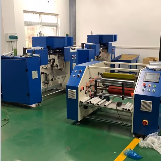 Máquina rebobinadora de film estirable completamente automática Maquinaria de rebobinado de film plástico PE